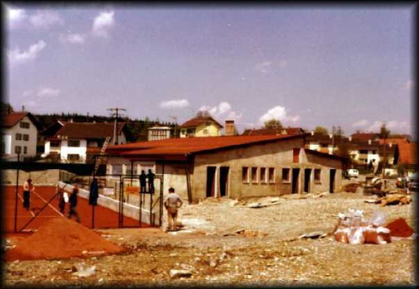 Bau des Vereinsheims im Jahre 1974