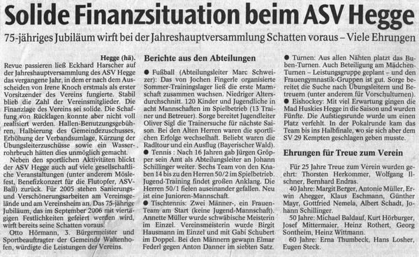 Bericht der Allguer Zeitung vom 09.03.2005.